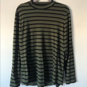 3/30$ Striped Mock Neck Long Sleeve Shirt